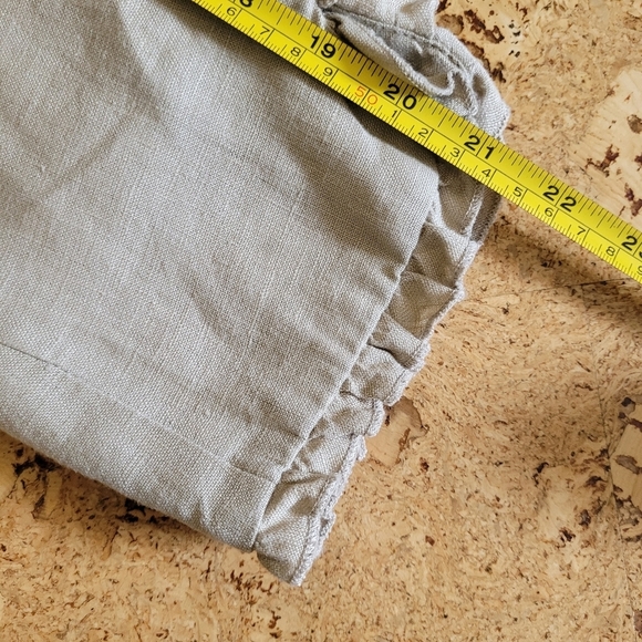 Peck & Peck Tan Linen Blazer One Button Closure Lined Ruffle Detail Size XL - Picture 10 of 12